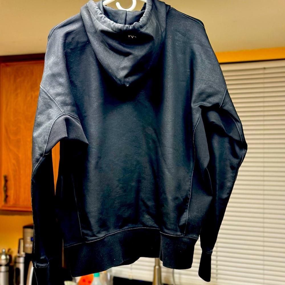 Cult of individuality Men’s waxed/coated reflective black hoodie jacket medium - Picture 3 of 4
